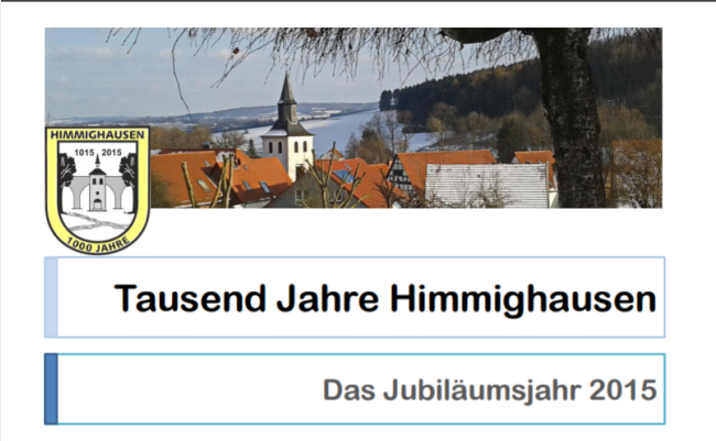 2015   Himmighausen wird 1000 Jahre alt
